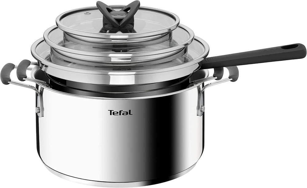 Tefal Opti'space 6 dalių puodų rinkinys | Nerūdijantis plienas