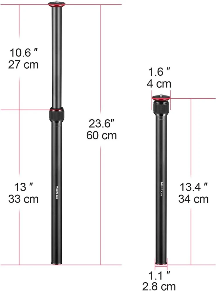 Teleskopinis trikojo prailginimas, 59.5 cm, aliuminio lydinys