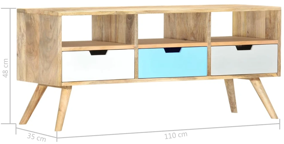 TV staliukas Televizoriaus spintelė, 110x35x48cm, mango medienos masyvas