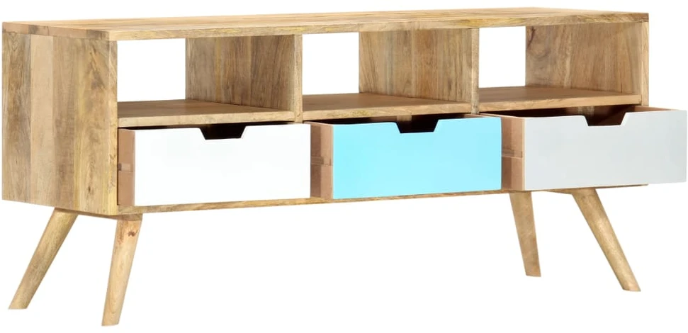 TV staliukas Televizoriaus spintelė, 110x35x48cm, mango medienos masyvas