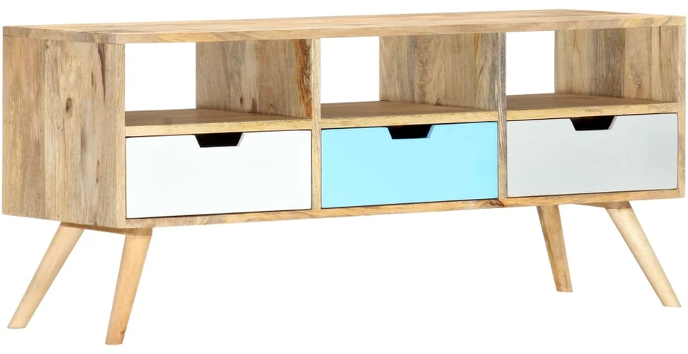 TV staliukas Televizoriaus spintelė, 110x35x48cm, mango medienos masyvas