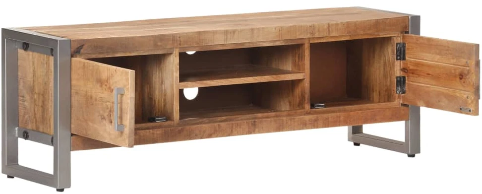 TV staliukas Televizoriaus spintelė, 120x30x40cm, neapdorota mango mediena