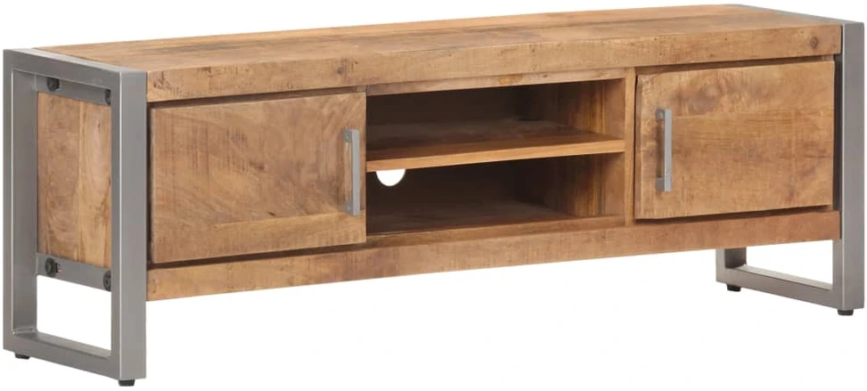 TV staliukas Televizoriaus spintelė, 120x30x40cm, neapdorota mango mediena