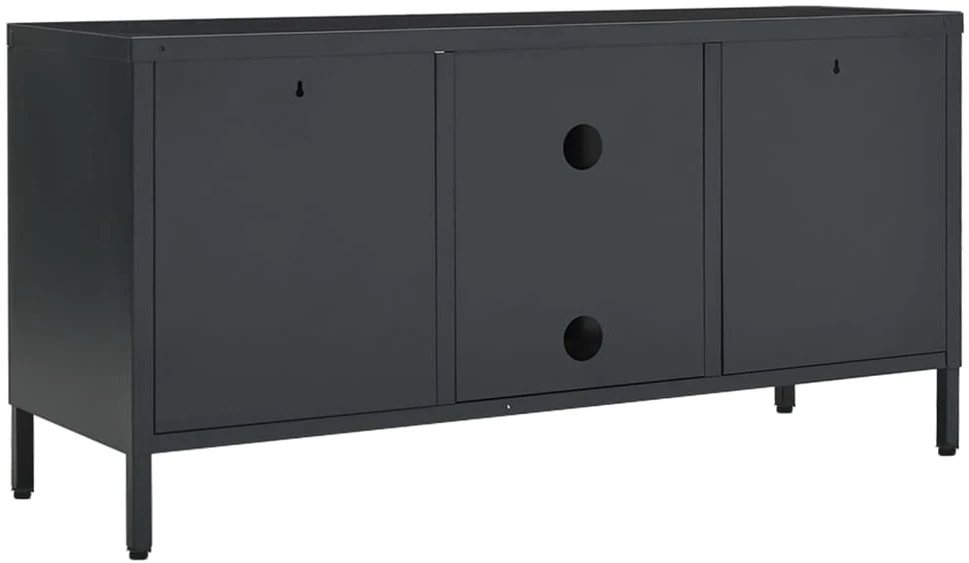 TV staliukas Televizoriaus spintelė, antracito, 105x35x52cm, plienas/stiklas
