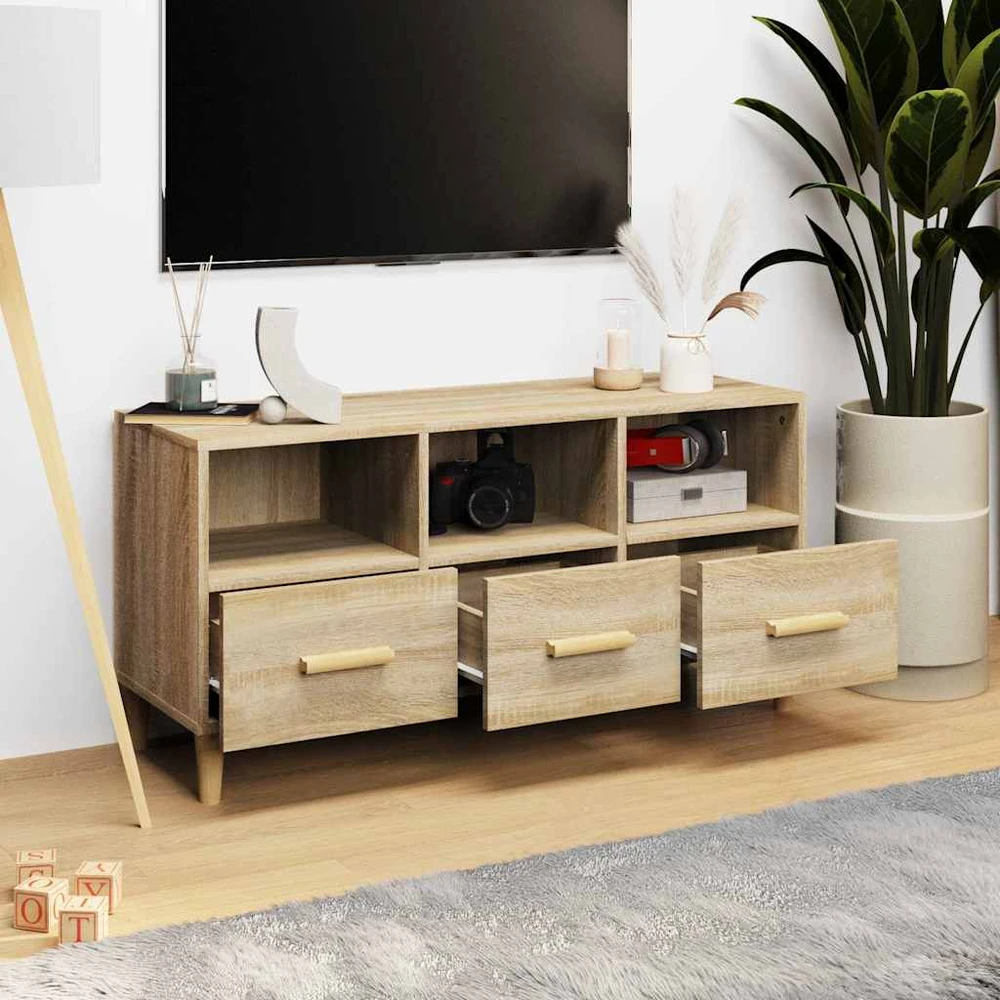 TV staliukas Televizoriaus spintelė, ąžuolo, 102x36x50cm, apdirbta mediena