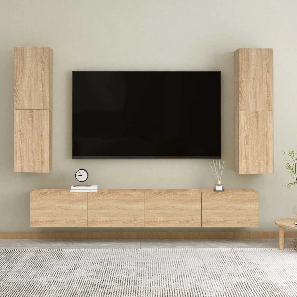 TV staliukas Televizoriaus spintelė, ąžuolo, 30,5x30x110cm, apdirbta mediena