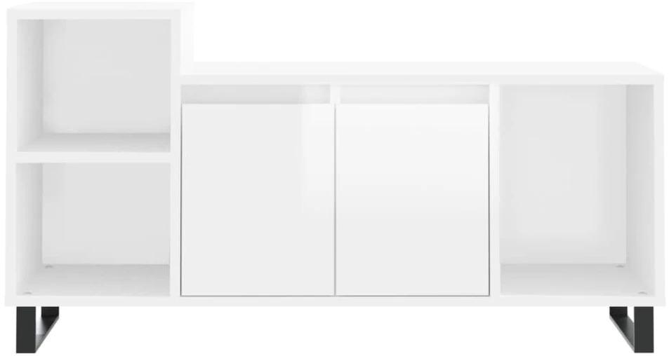 TV staliukas Televizoriaus spintelė, balta, 100x35x55cm, mediena, blizgi