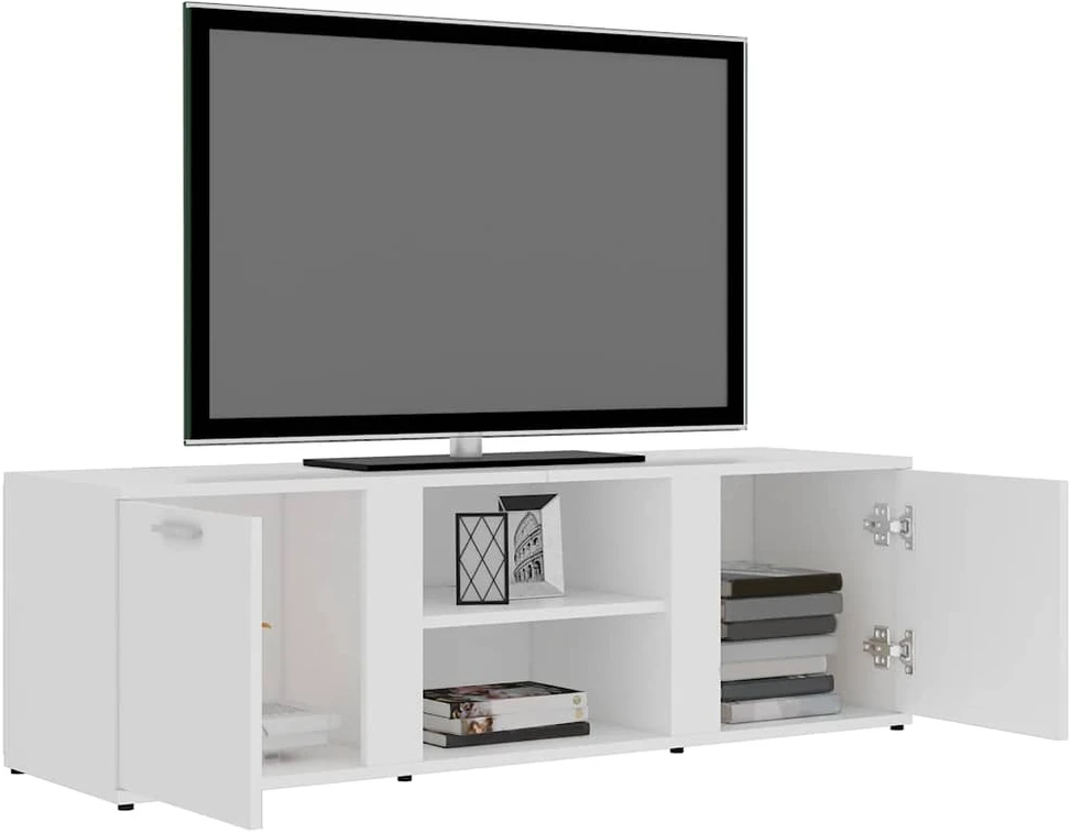 TV staliukas Televizoriaus spintelė, balta, 120x34x37cm, apdirbta mediena