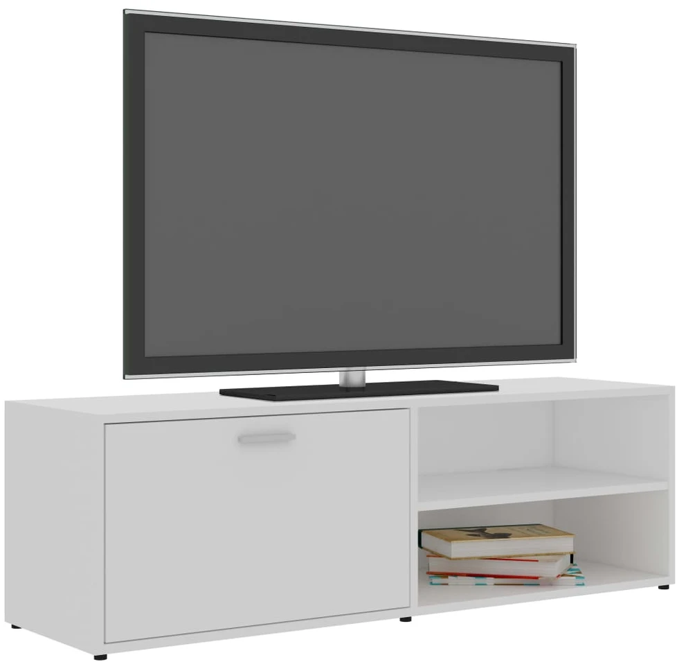 TV staliukas Televizoriaus spintelė, balta, 120x34x37cm, apdirbta mediena