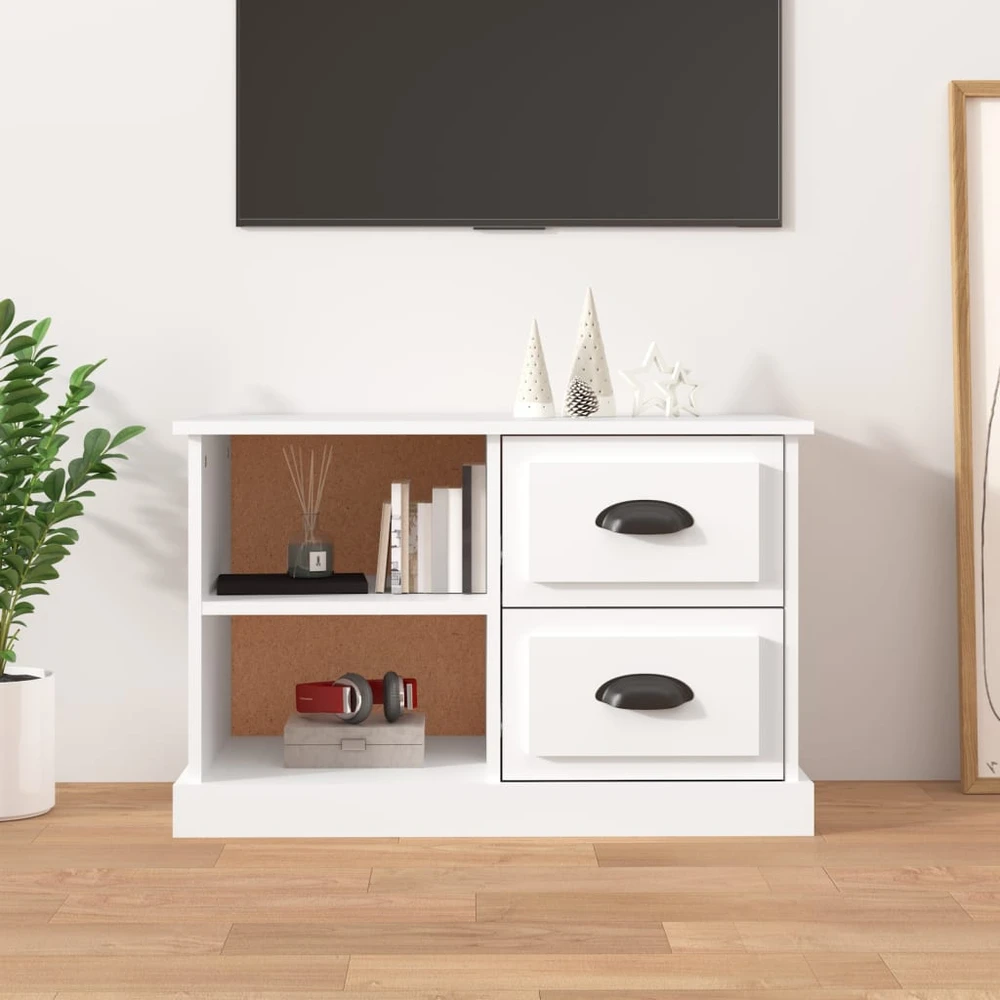 TV staliukas Televizoriaus spintelė, balta, 73x35,5x47,5cm, apdirbta mediena