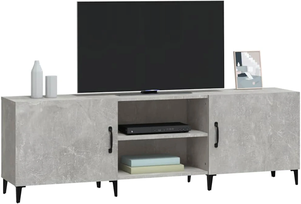 TV staliukas Televizoriaus spintelė, betono pilka, 150x30x50cm, mediena