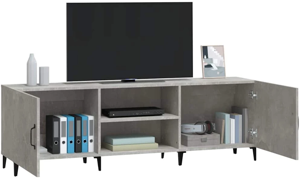 TV staliukas Televizoriaus spintelė, betono pilka, 150x30x50cm, mediena