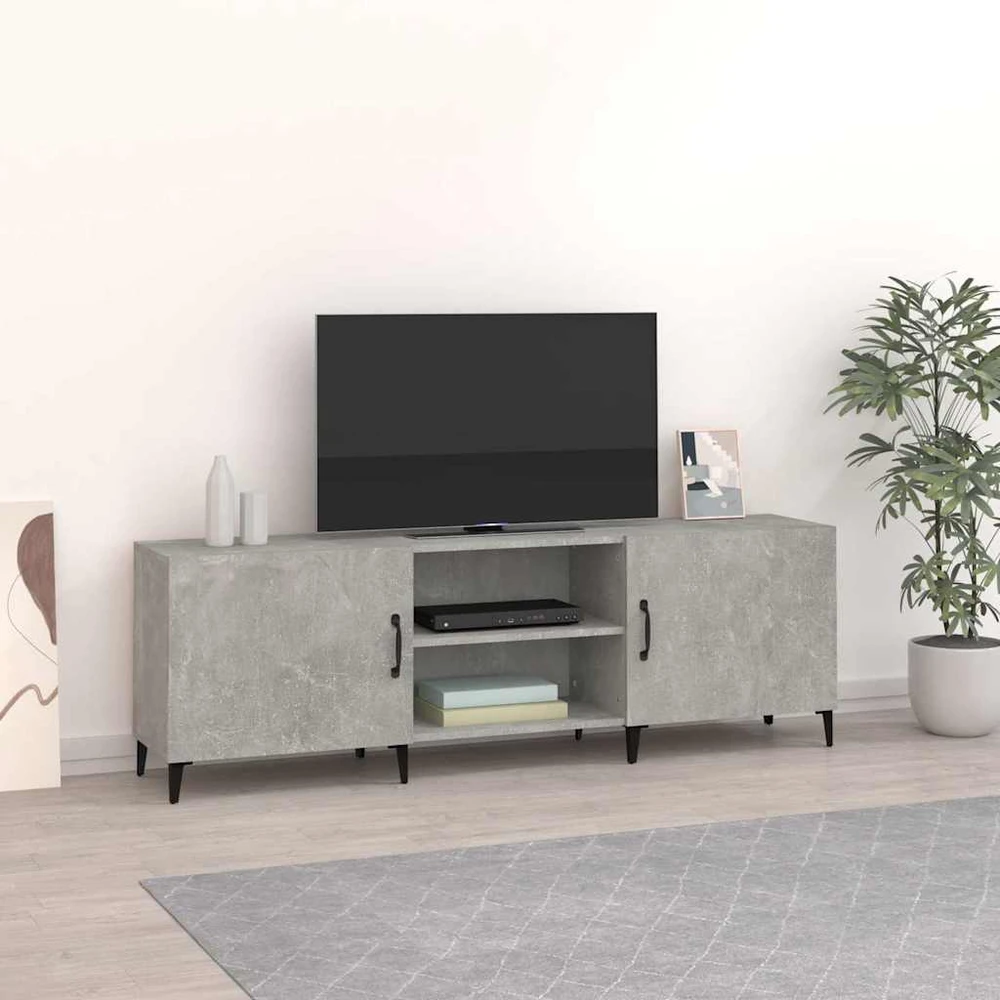 TV staliukas Televizoriaus spintelė, betono pilka, 150x30x50cm, mediena