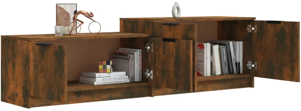 TV staliukas Televizoriaus spintelė, dūminio ąžuolo, 158,5x36x45cm, mediena