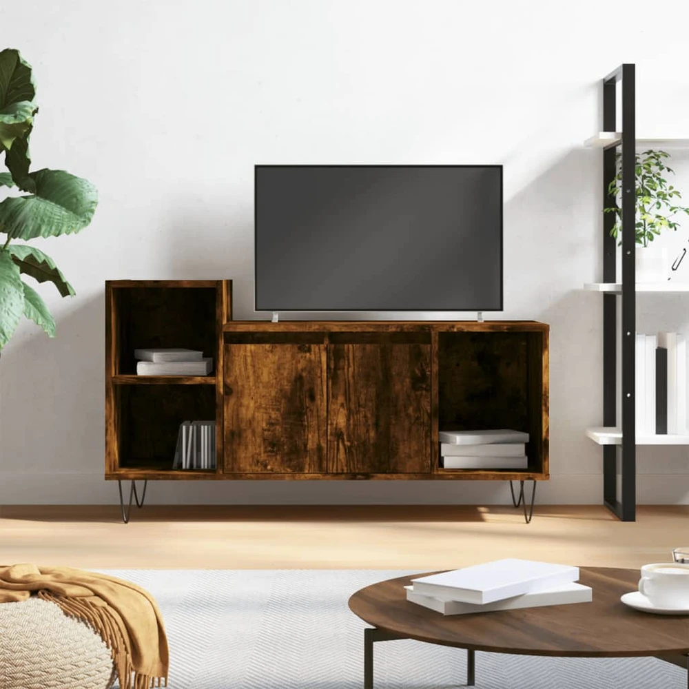 TV staliukas Televizoriaus spintelė, dūminio ąžuolo, 100x35x55cm, mediena