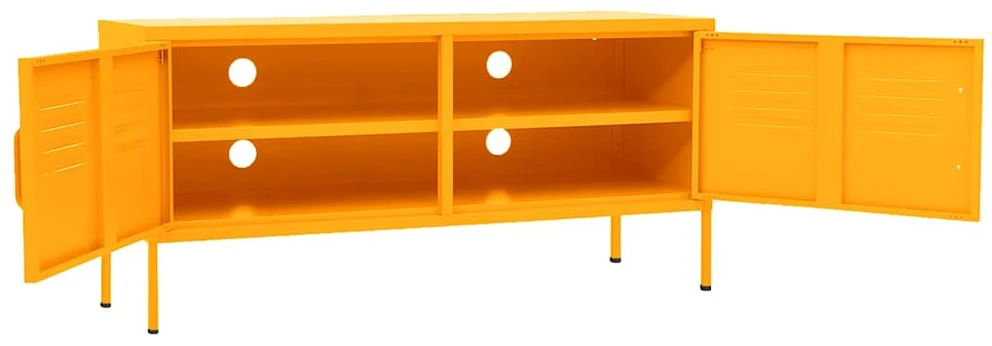 TV staliukas Televizoriaus spintelė, garstyčių geltona, 105x35x50cm, plienas