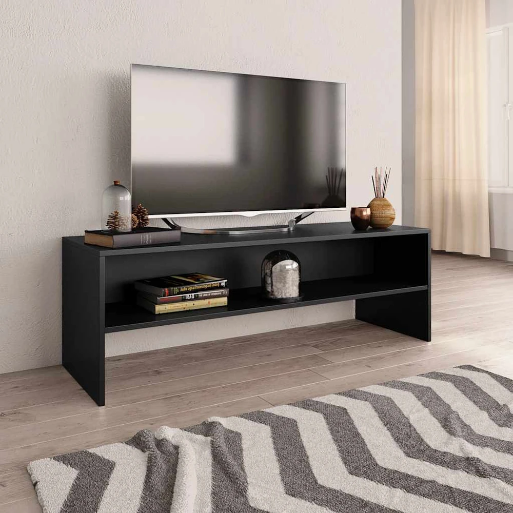 TV staliukas Televizoriaus spintelė, juoda, 120x40x40cm, apdirbta mediena