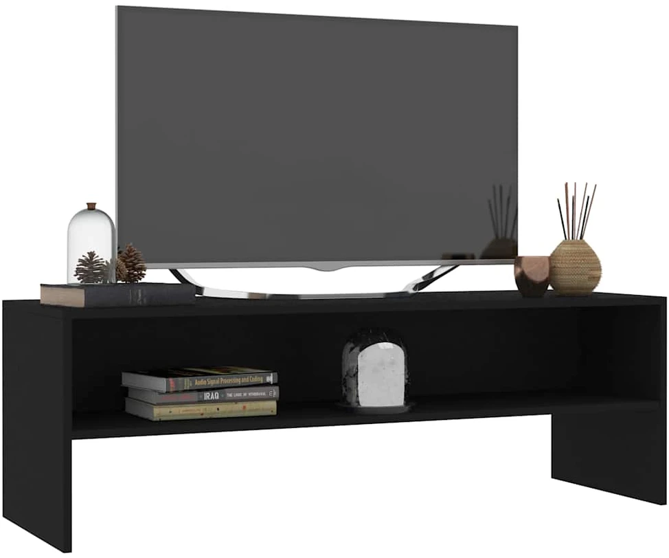 TV staliukas Televizoriaus spintelė, juoda, 120x40x40cm, apdirbta mediena