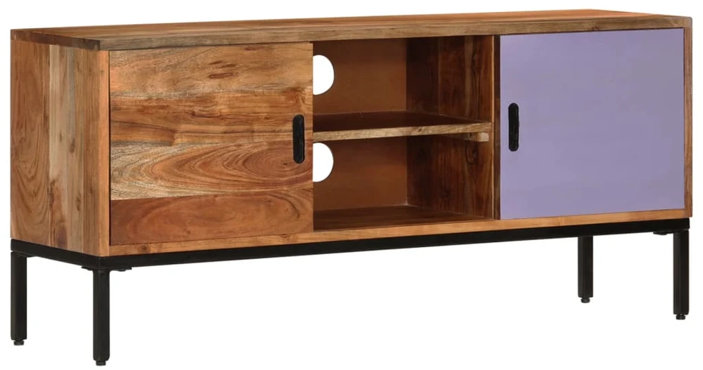 TV staliukas Televizoriaus spintelė, medaus ruda/pilka, 110x30x50cm, akacija