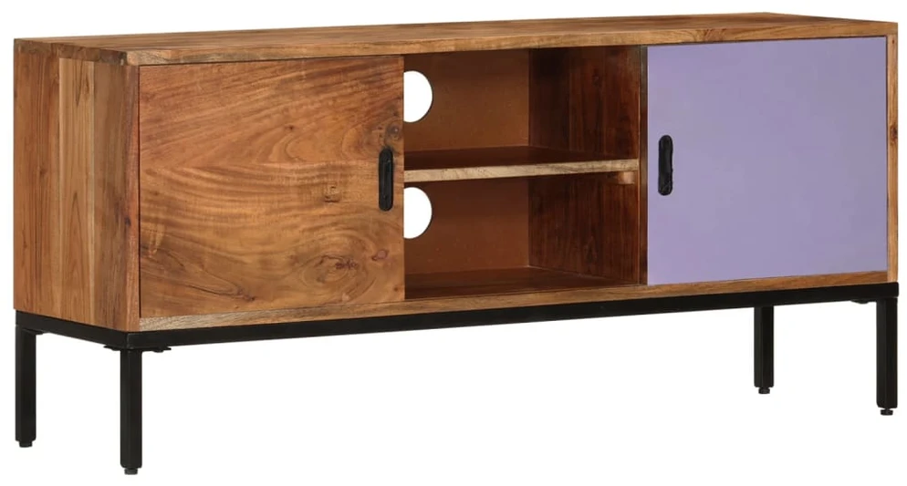 TV staliukas Televizoriaus spintelė, medaus ruda/pilka, 110x30x50cm, akacija