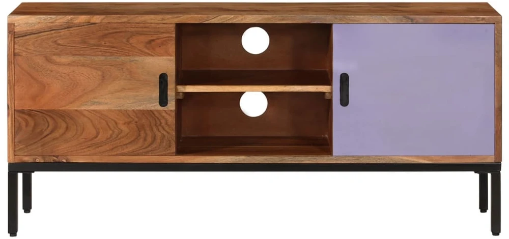 TV staliukas Televizoriaus spintelė, medaus ruda/pilka, 110x30x50cm, akacija
