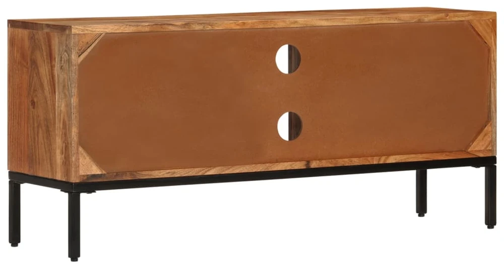 TV staliukas Televizoriaus spintelė, medaus ruda/pilka, 110x30x50cm, akacija