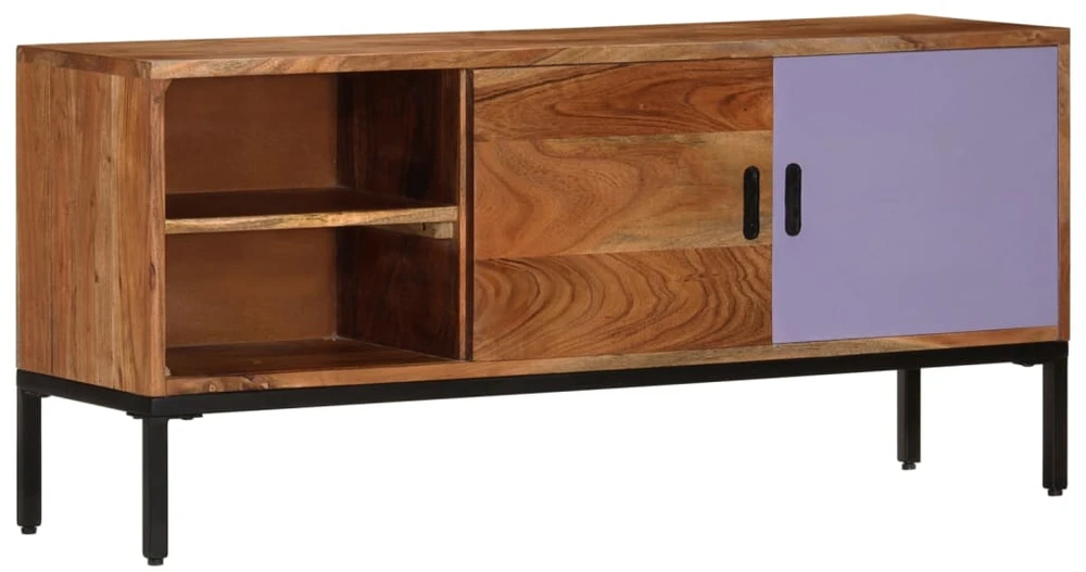 TV staliukas Televizoriaus spintelė, medaus ruda/pilka, 110x30x50cm, akacija