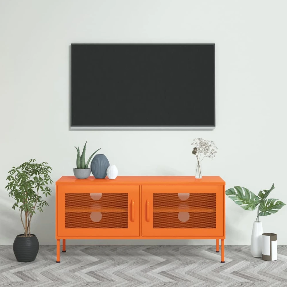 TV staliukas Televizoriaus spintelė, oranžinė, 105x35x50cm, plienas