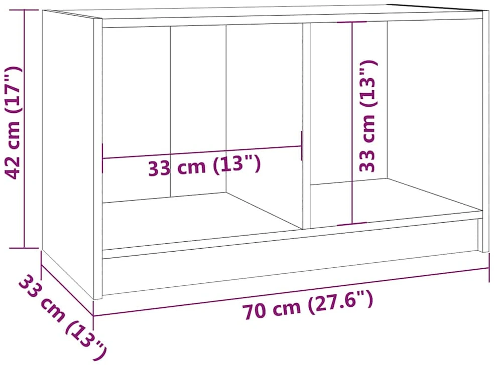 TV staliukas Televizoriaus spintelė, pilka, 70x33x42cm, pušies masyvas