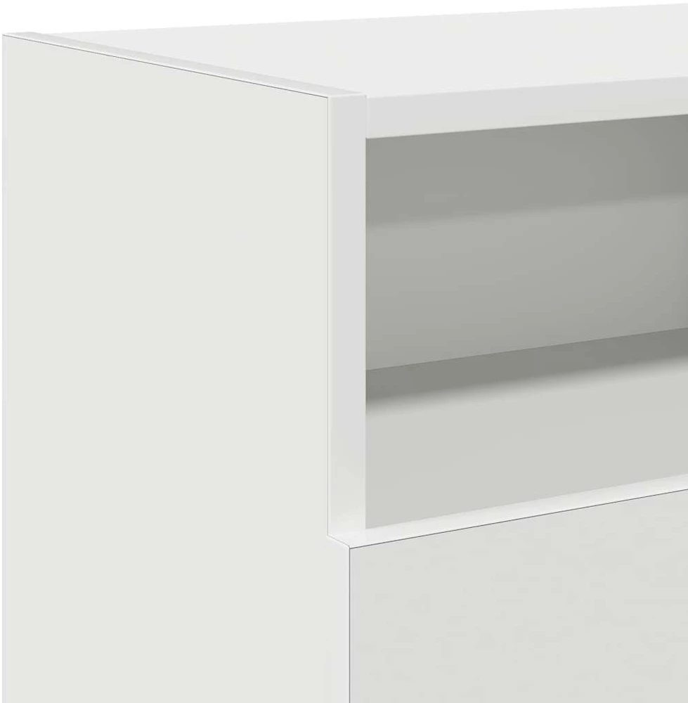 TV staliukas Televizoriaus spintelė su LED apšvietimu, balta, 120x30x50cm