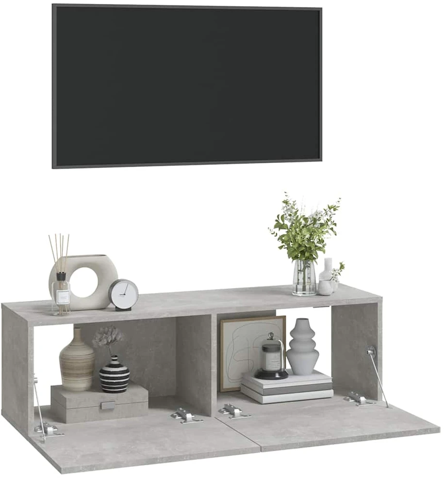 TV staliukas Televizoriaus spintelės, 2vnt., pilkos, 100x30x30cm, mediena