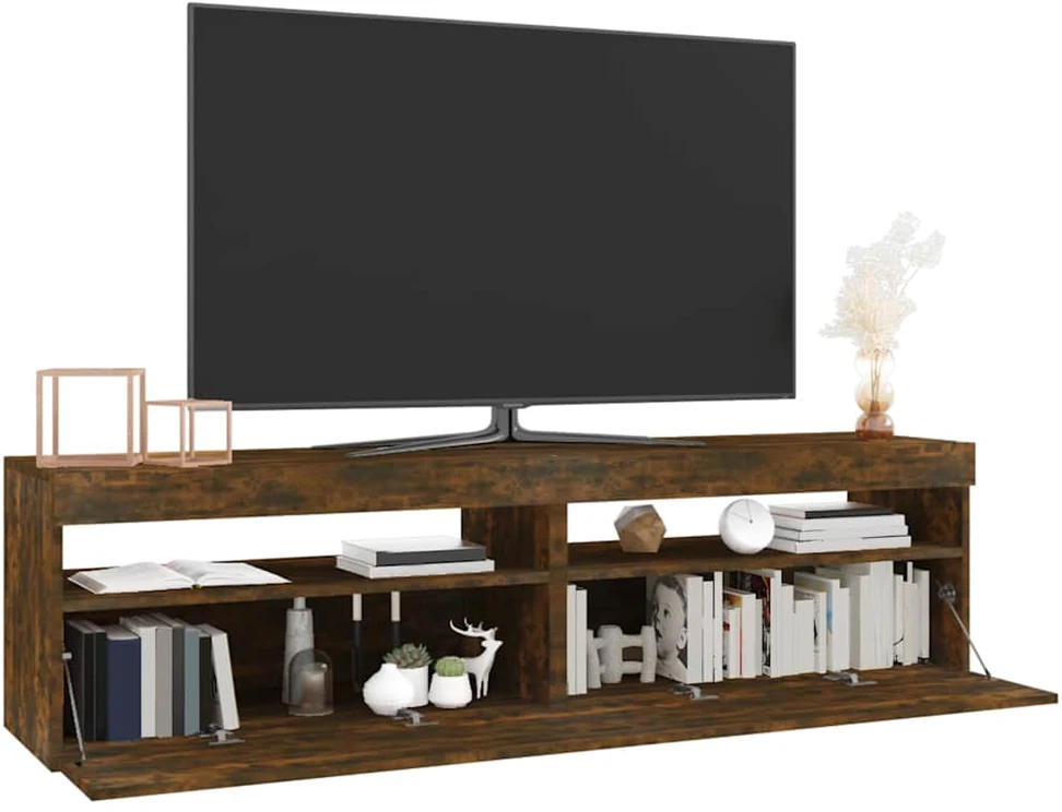 TV staliukas Televizoriaus spintelės su LED, 2vnt., ąžuolo, 75x35x40cm
