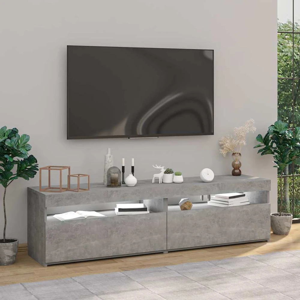 TV staliukas Televizoriaus spintelės su LED, 2vnt., betono, 75x35x40cm