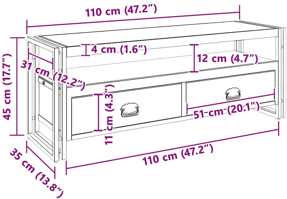TV staliukas Televizoriaus staliukas, 120x35x45cm, mediena su medaus apdaila