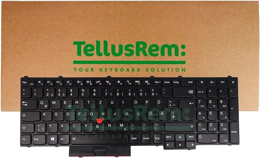 Tellusrem pakaitinė vokiška klaviatūra su apšvietimu, skirta Lenovo Thinkpad P50 P70 P51 P71