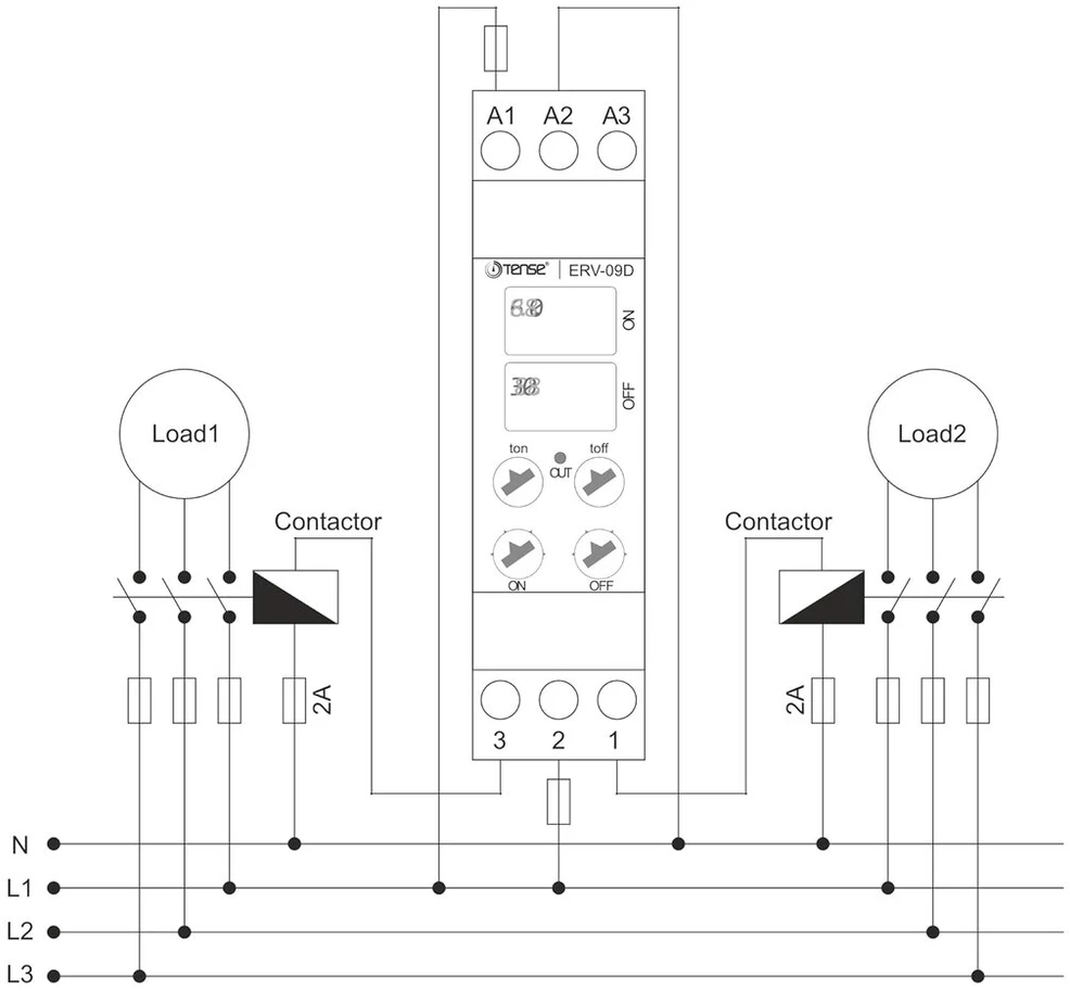 Tense Elektronik daugiafunkcinė mirksėjimo relė Digital, Manual, mirksėjimo relė, 2no 2nc, variniai sraigtiniai gnybtai, montavimas ant Din bėgelio, 0.1s-99min, 160-260v Ac/12v Dc, 5a, -20°c-55°c