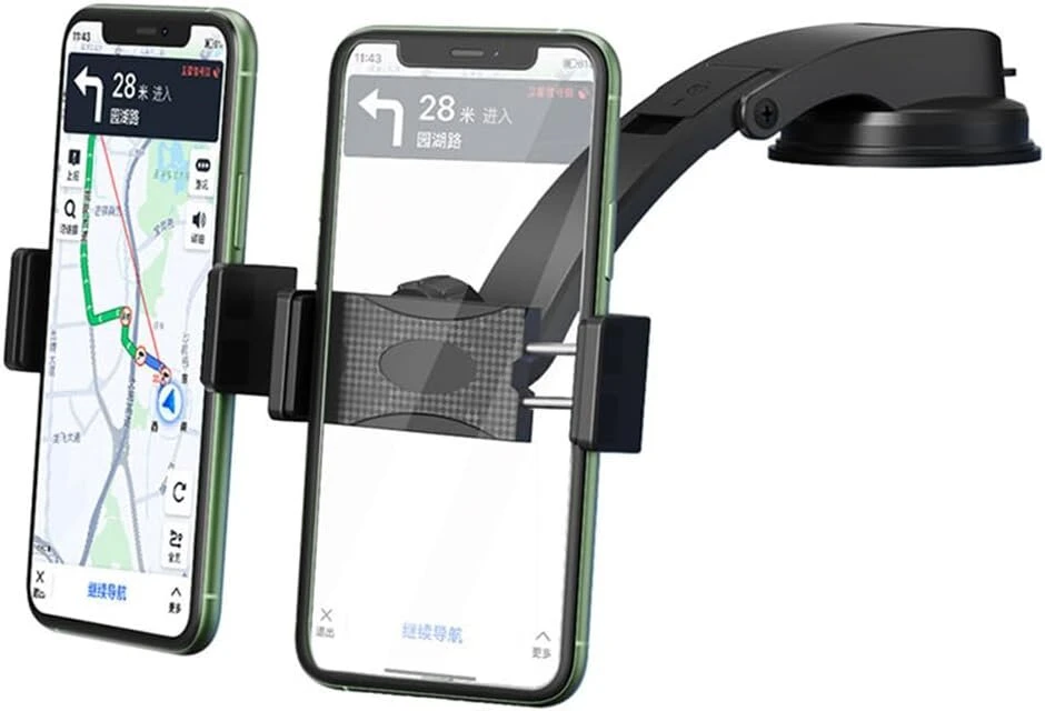 Tenyua dvigubas automobilinis telefono laikiklis, tvirtinamas prie automobilio prietaisų skydelio, reguliuojamas telefono laikiklis 2 telefonams, suderinamas su 3,5–6,8 colių išmaniaisiais telefonais