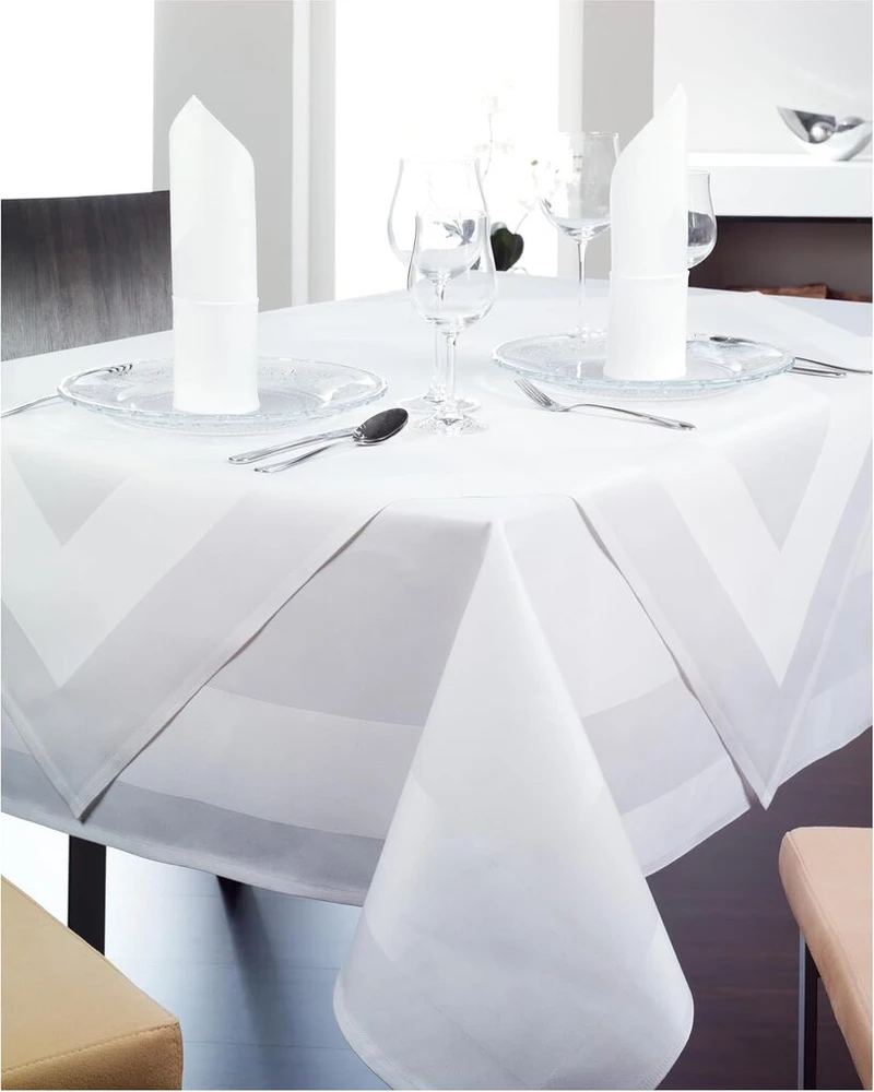Texpot Damask staltiesės takelis 40 x 130 cm, baltas satino kraštelis, galima skalbti 95 °c temperatūroje, 100% medvilnė, aukštos kokybės dviejų siūlų