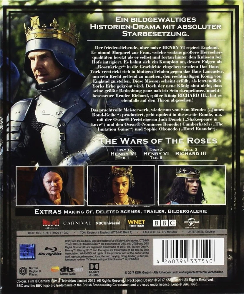 Vinilinė plokštelė The Hollow Crown - sezonas 2 - The Wars of the Roses [blu-ray]