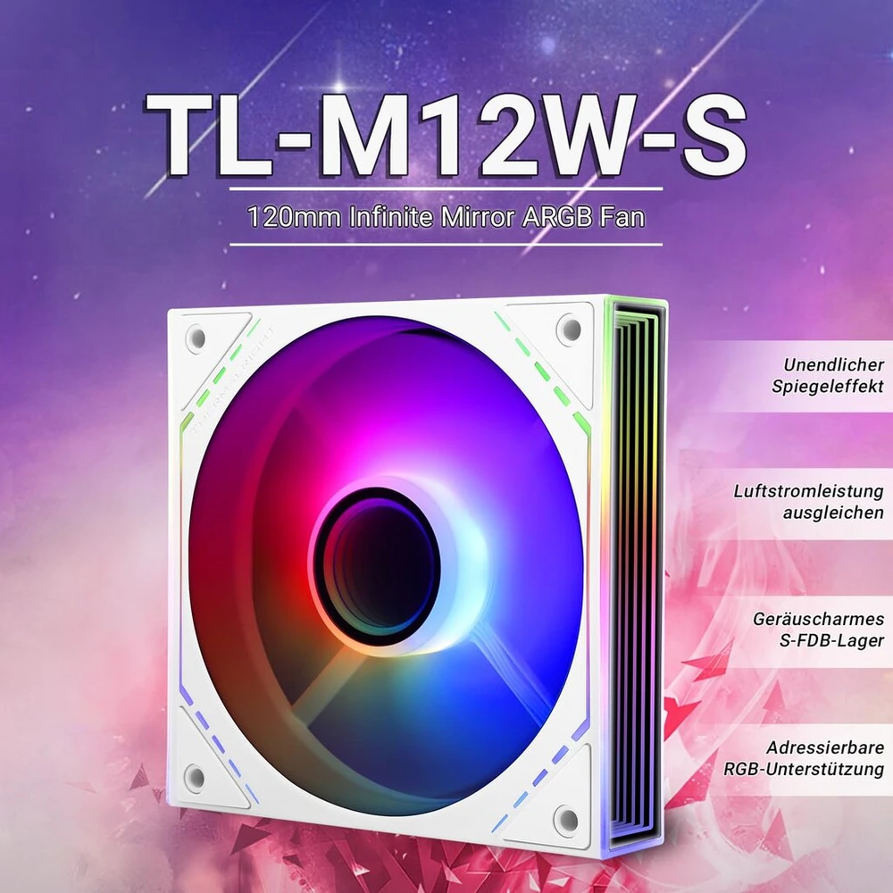 Thermalright Tl-m12w-s 120mm Argb ventiliatorius su S-fdb guoliu