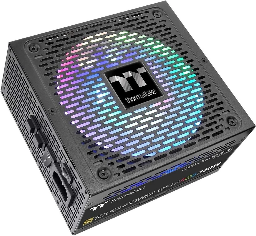 Thermaltake Toughpower Gf1 750w Argb Pc Atx maitinimo šaltinis 80+ Gold Fully Modular Quiet 140 ventiliatorius Eu sertifikuotas juodas