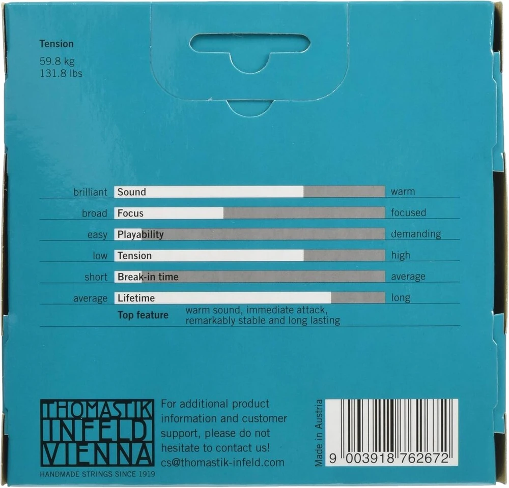 Thomastik Infeld stygos violončelei, nailoninė šerdis, komplektas, 4/4 dydis, 700 mm/27,6 colio, vidutinė įtempimas