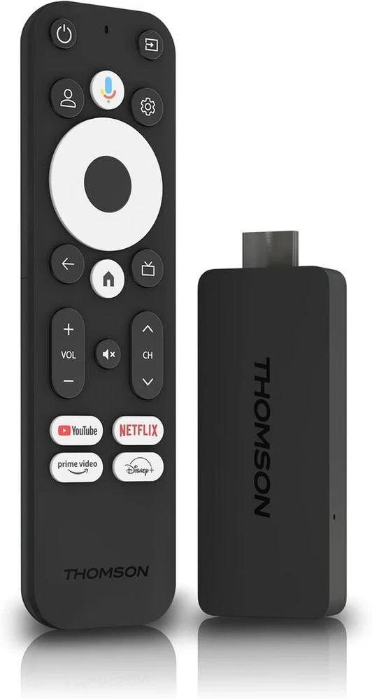 Vaizdo grotuvas Thomson Streaming Stick 140 | Google Tv | 4k Uhd | Google Assistant | Googlecast | Wi-fi | Bluetooth 5.0 | Hdmi | Dolby Atmos | Dts Digital Surround | Hdr10 | 2 Gb Ram | 8 Gb atmintis