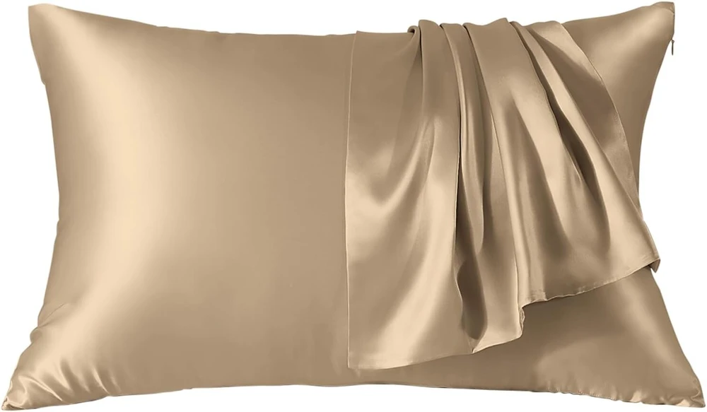 Thxsilk šilkinė pagalvės užvalkalas 40 x 60 cm - 100% šilkmedžio šilko pagalvės užvalkalas - hipoalerginis su paslėptu užtrauktuku - 22 momme dvipusis grynas šilkas 1 vnt. taupe