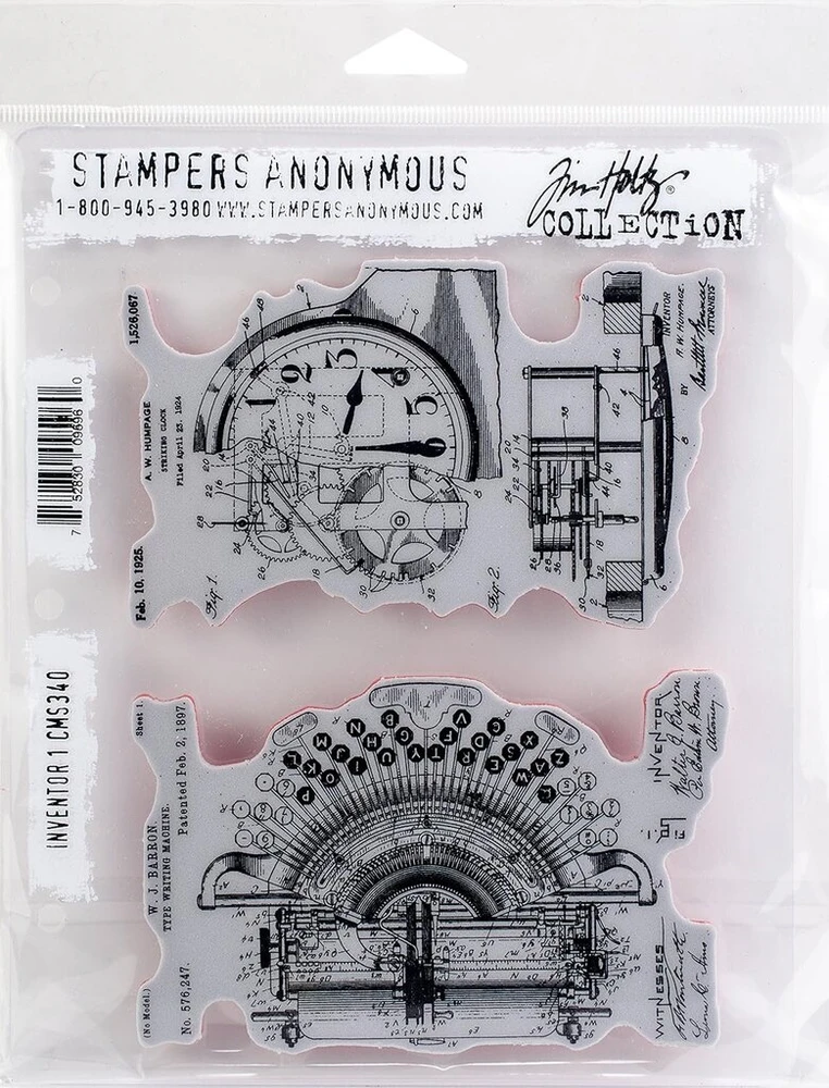Tim Holtz lipnūs antspaudai 17.8cm x 21.6cm - Inventor 1