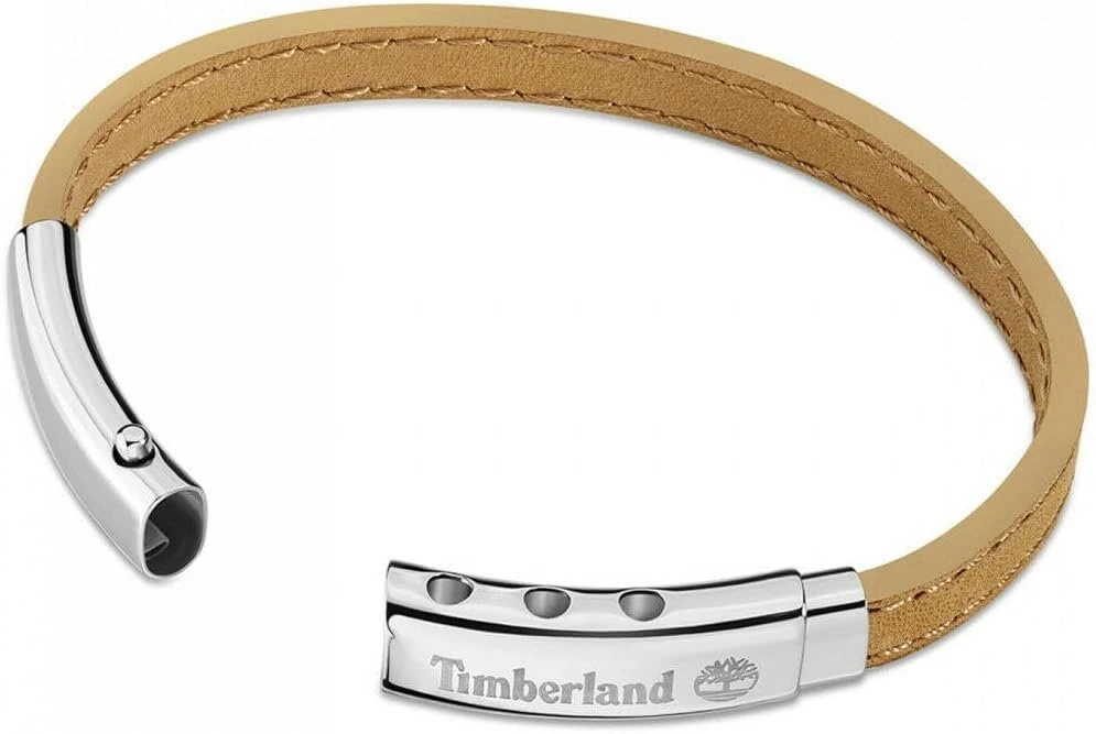 Timberland Amity Tdagb0001602 vyriška apyrankė, nerūdijantis plienas, sidabro ir rudos odos, ilgis: 18 cm + 10 cm, nerūdijančio plieno oda, be brangakmenių