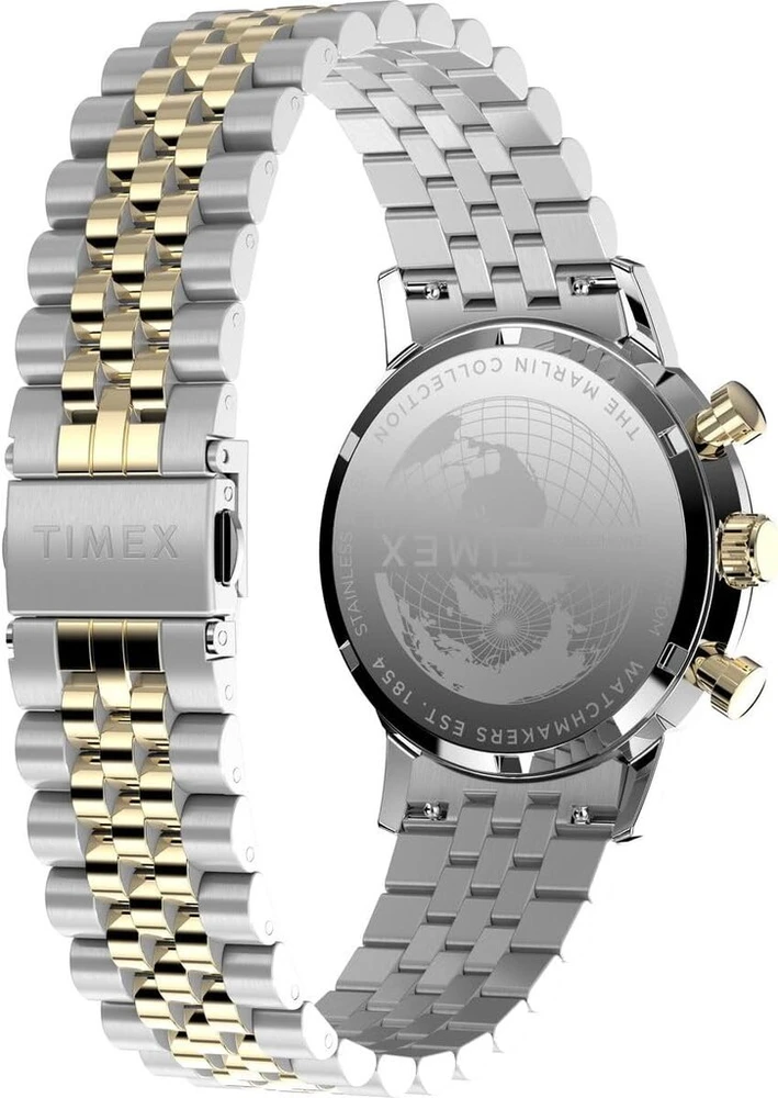 Timex Marlin vyriškas chronografas kvarcinis laikrodis, dviejų atspalvių mėlynas, apyrankė