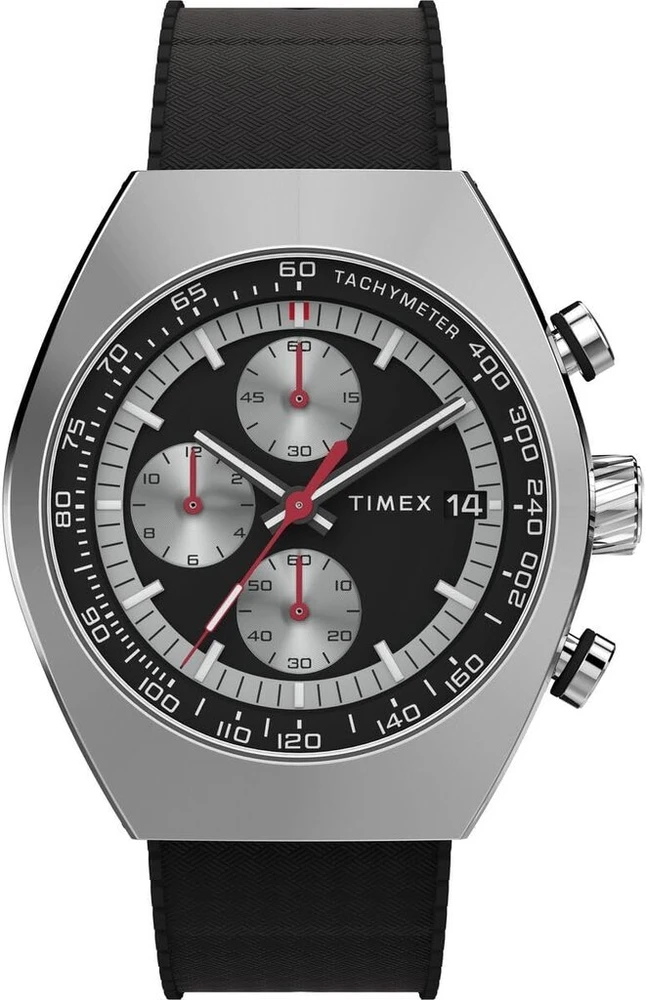 Timex vyriškas chronografas kvarcinis laikrodis Legacy Tonneau, juodas, Tw2w64500-amzuk