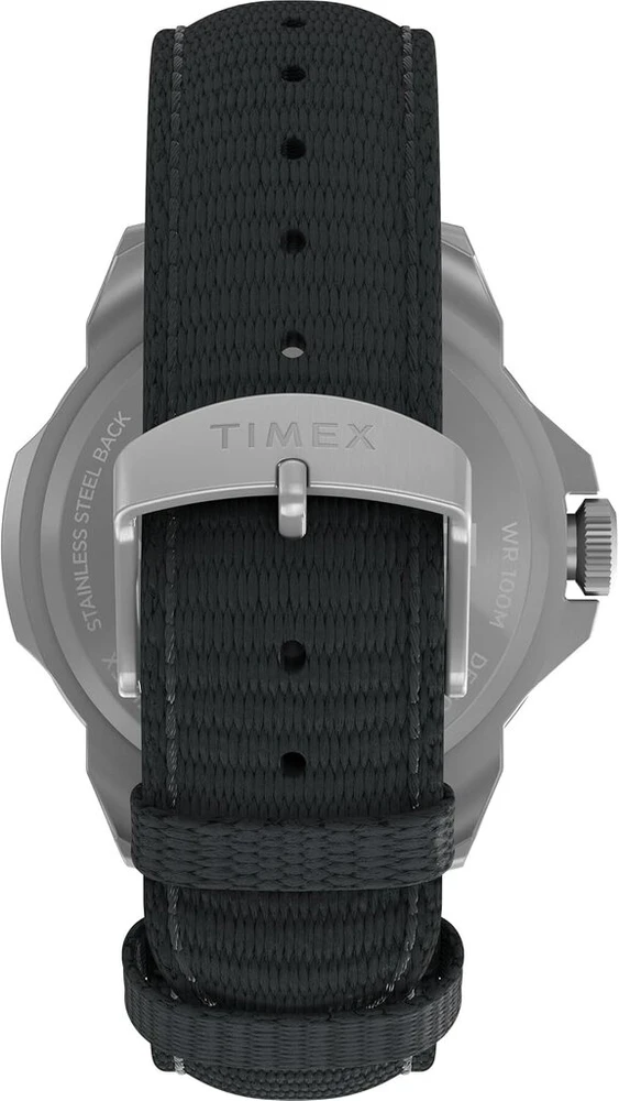 Timex vyriškas laikrodis Expedition North, 42 mm, juodas, ekologiškas dviejų dalių dirželis, žalias ciferblatas, sidabrinis korpusas Tw2w84200, juodas, dirželis.