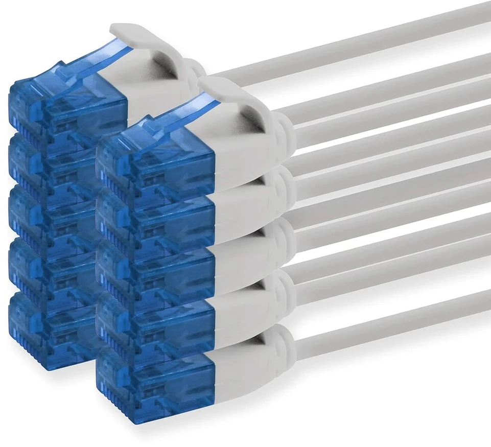 Tinklo kabelis Cat6, 2m, 10 vnt., pilkas, 1000 Mbit/s